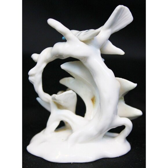 Lenwile Bone China Oriole Small Figurine Blue Jay Flowers Spring Nature Glossy - Picture 5 of 8